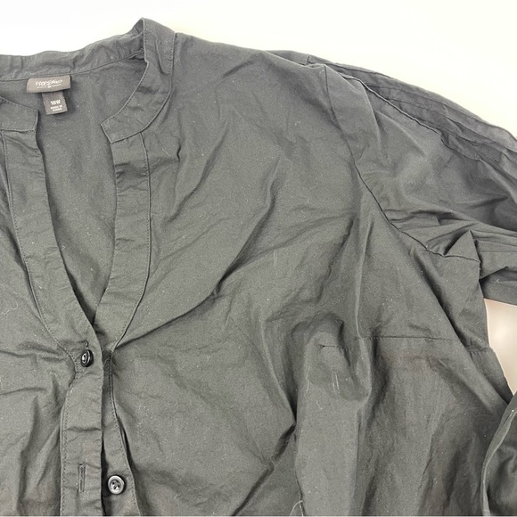 Mossimo Button Up Shirt Womens 18W Black Vneck Mock Neck - Picture 3 of 9